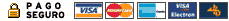 Pago seguro. admite tarjetas,visa, mastercard, visa electron, 4b